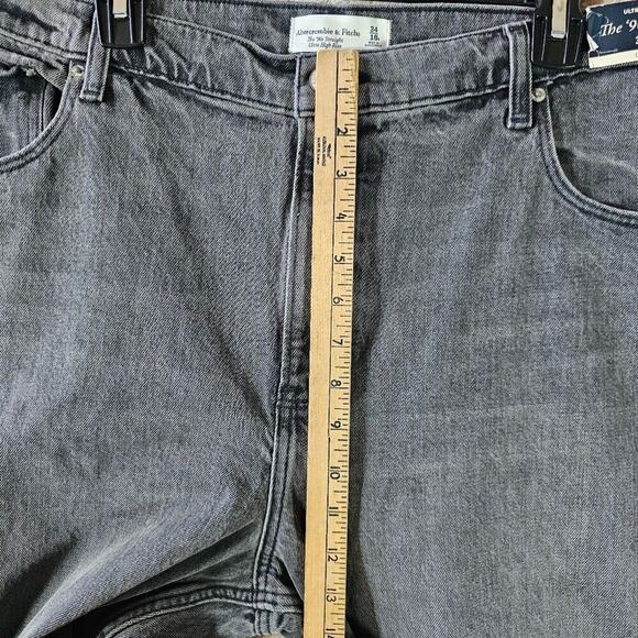 Abercrombie & Fitch Curve Love 90s Straight Jeans Womens 18 34" Gray Relaxed - Picture 5 of 8